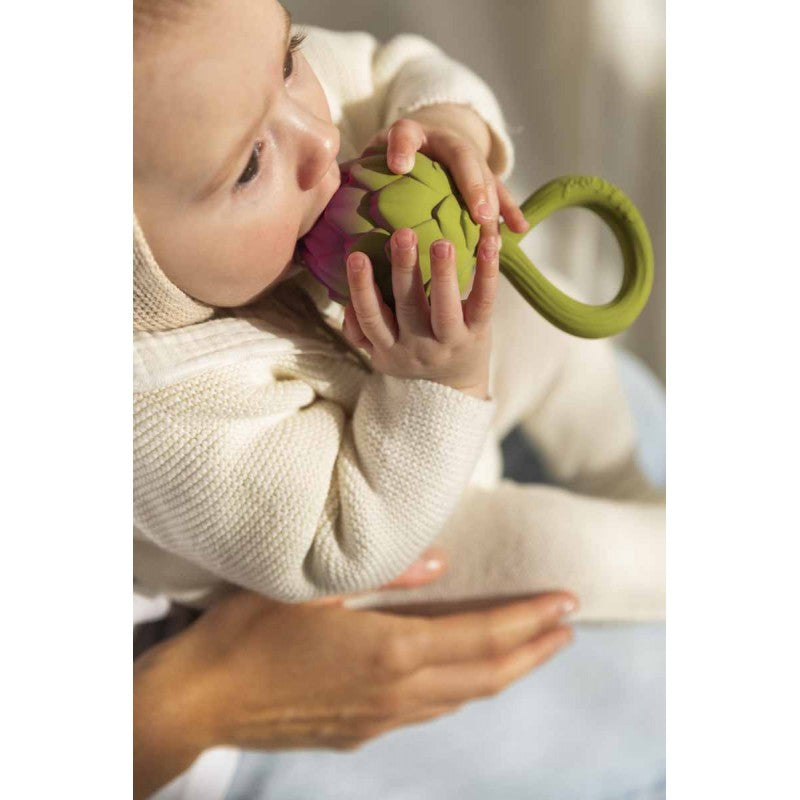 Carciofo  - sonaglietto in gomma per la dentizione